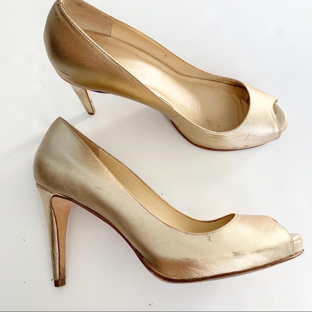 COLE HAAN Nike Air Violet Gold Peep Toe Pump 8.5